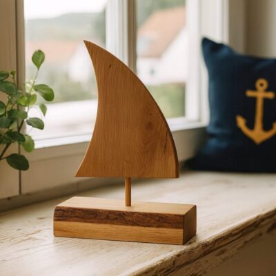 Rustikales Segelschiff aus Eichenholz