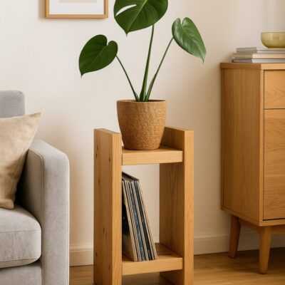 Blumentopfständer Eiche, Vinyl Regal Holz, Regal aus Eichenholz, Pflanzständer Holz, Beistelltisch Eiche, rustikales Regal Holz, Holzregal handmade, Deko Regal Eiche, Eichenholz Möbel, Massivholz Regal klein, Eiche Beistelltisch, nachhaltiges Regal, Pflanzentisch Holz, Vinyl Ablage Eiche, Handgefertigtes Regal, Regal rustikal modern, Holzständer Eiche, Wohnzimmer Deko Holz, kleines Regal Handarbeit, Regal mit Charakter