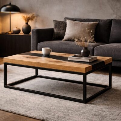 Rivertable Couchtisch Eiche, Epoxidharz Tisch farbig, Industrial Couchtisch Holz, Couchtisch Stahlkorpus, Epoxy Table Eiche, Couchtisch Unikat, Rivertable handgemacht, Design Couchtisch Epoxy, Couchtisch modern, Rivertable Wohnzimmer, Holz Epoxid Tisch, Couchtisch Industrial Design, Nachhaltige Designmöbel