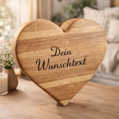 Dieses massive Herz aus hochwertigem Eichenholz ist ein zeitloses Statement für Liebe, Verbundenheit und Handwerkskunst. Mit einer Stärke von ca. 7 cm und einer Größe von etwa 36 × 36 cm wirkt es besonders wertig und langlebig. Die individuelle Wunschgravur macht jedes Herz zu einem echten Unikat – perfekt als Hochzeitsgeschenk, zum Jahrestag, Einzug oder als liebevolle Wanddekoration. Regional gefertigt, sorgfältig geschliffen und warm geölt – ein Stück Natur für dein Zuhause.