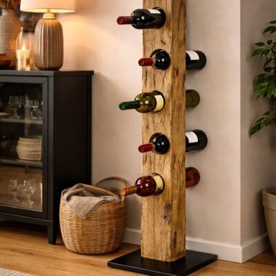 Weinflaschenständer Holz, Weinregal Eiche, Weinregal rustikal, Weinhalter Holz, Weinregal stehend, Weinregal massiv, Weinregal Design, Weinregal Industrial, Weinregal Loft, Weinregal handgemacht, Weinregal Unikat, Weinregal Balken, Geschenk Weinliebhaber