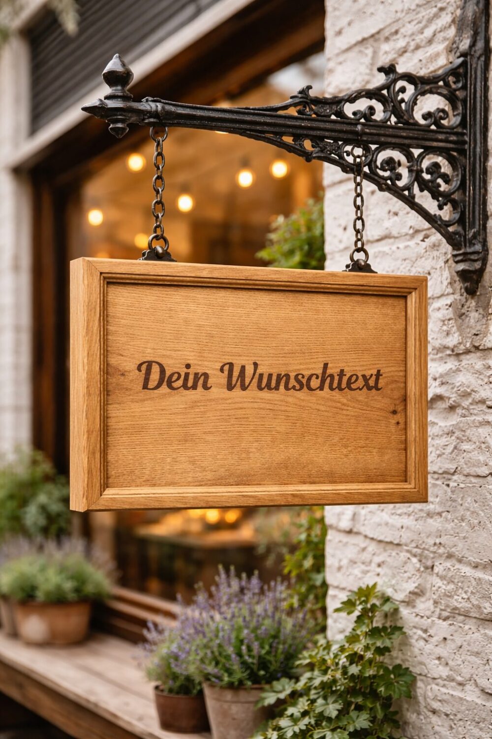 Hängeschild Holz, Holzschild Eiche, Aushängeschild Holz, Außenschild Eiche, Hausnummer Holzschild, Holz Werbeschild, klassisches Holzschild, Schild mit Zierleiste, Kassettenschild Holz, Hofschild Eiche, handgefertigtes Holzschild, Außenwerbung Holz, rustikales Holzschild