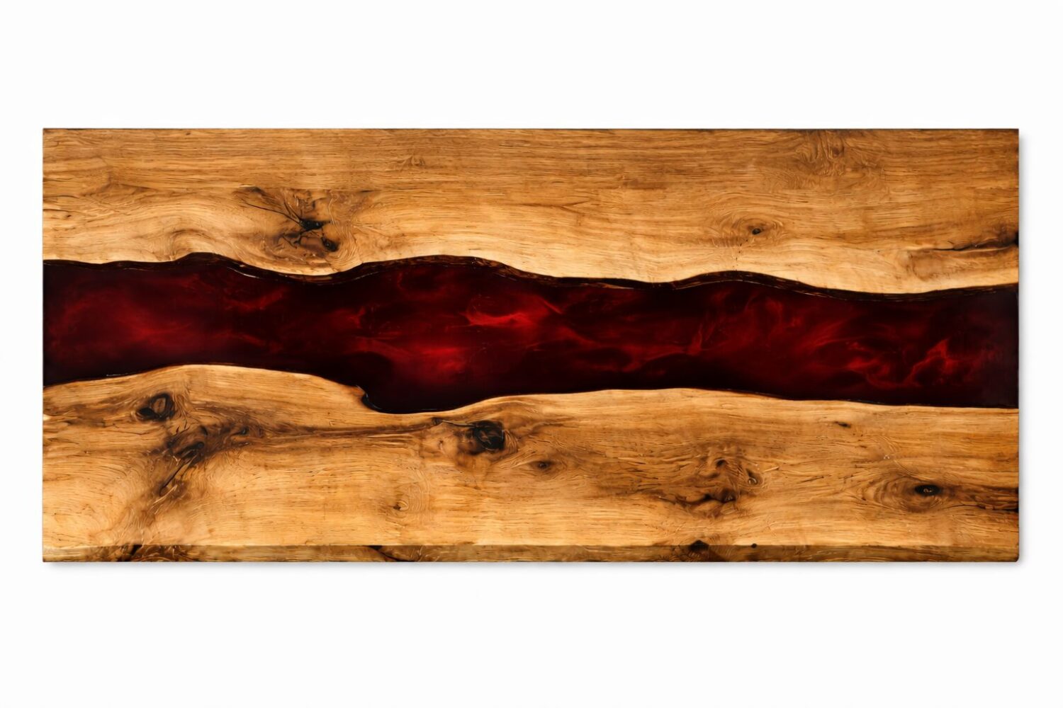 Rivertable Tischplatte aus Eiche & Epoxidharz 180 × 80 cm – Bild 9