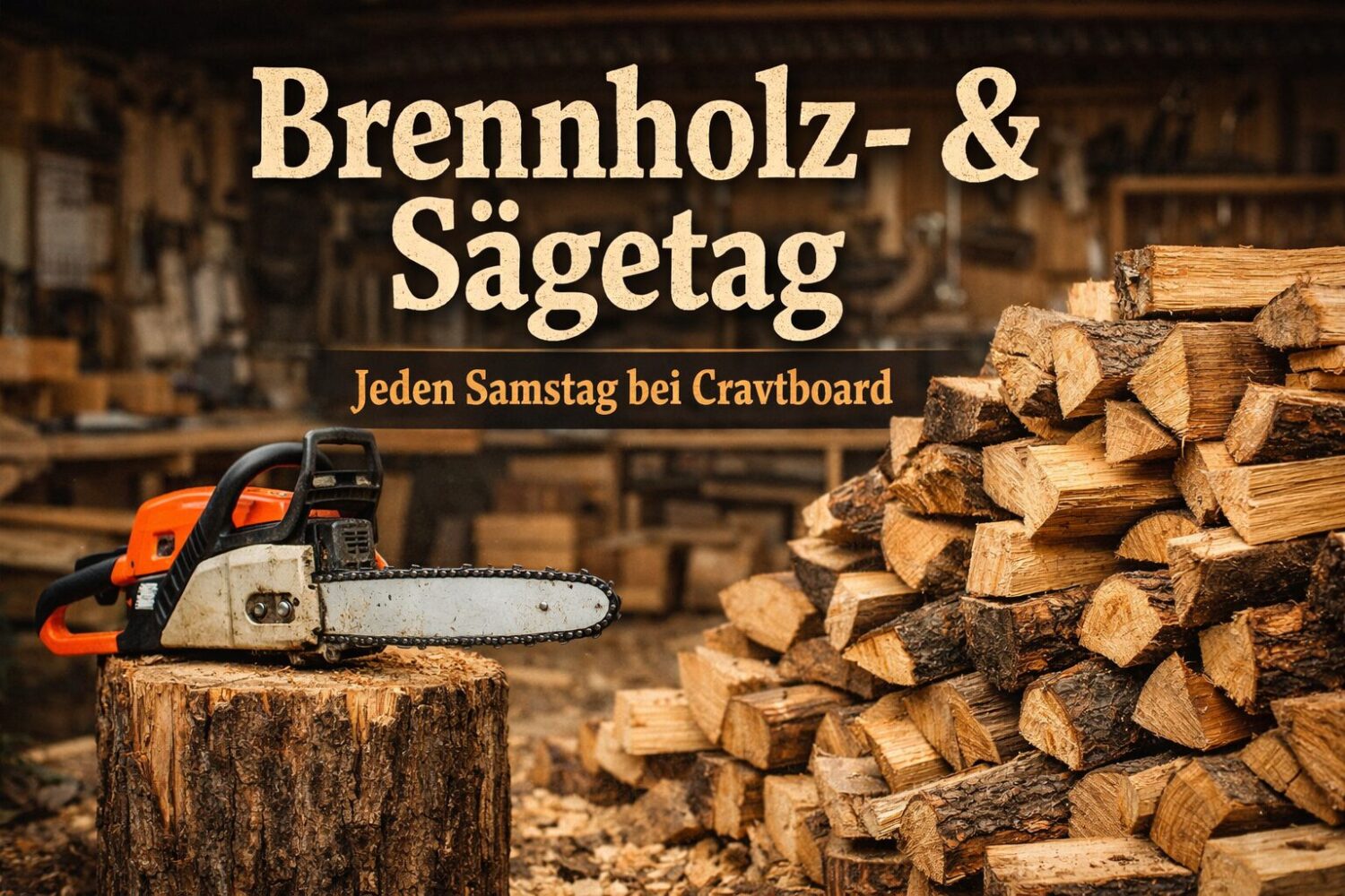 🔥 Brennholz- und Sägetag bei Cravtboard – jetzt jeden Samstag
