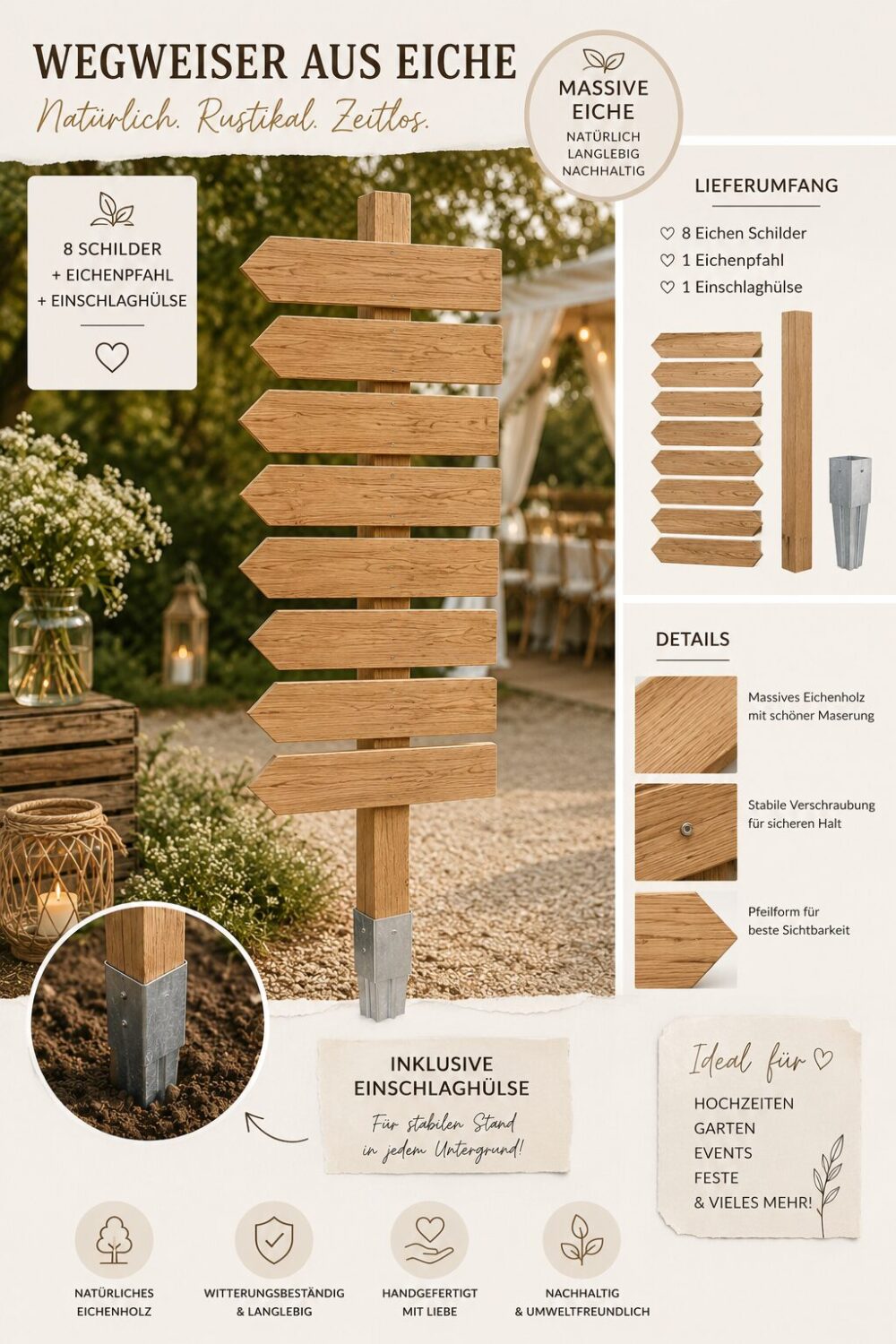Hochzeits Wegweiser, Wegweiser Hochzeit Holz, Hochzeitsschilder Eiche, personalisierte Hochzeitsschilder, rustikale Hochzeit Deko, Boho Hochzeit Wegweiser, Vintage Hochzeit Schild, Wegweiser aus Holz, Eichenholz Wegweiser, Hochzeit Schild personalisiert, freie Trauung Deko, Gartenhochzeit Deko, Wedding Sign Holz, Hochzeitsdeko Landhausstil, rustikale Hochzeitsschilder, Holzschild Hochzeit, Wegweiser mit Pfahl, Hochzeit Wegweiser personalisiert, Wedding Direction Sign