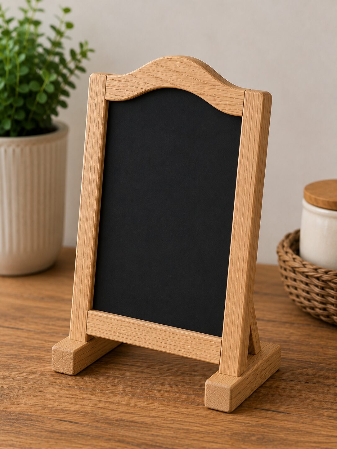 Rustikale Tisch Kreidetafel aus Eiche 40x30 cm – Kleine Werbetafel im Landhausstil zum Aufstellen