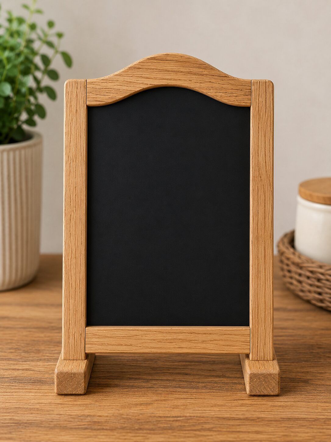 Rustikale Tisch Kreidetafel aus Eiche 40x30 cm – Kleine Werbetafel im Landhausstil zum Aufstellen – Bild 2