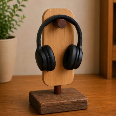 wood headphone stand, headphone stand oak, headset stand wood, gaming headset holder, personalized headphone stand, headphone holder wood, oak headphone stand, headphone dock, gamer desk accessory, wooden headset stand, rustic headphone stand, headphone holder engraved, desk setup accessory